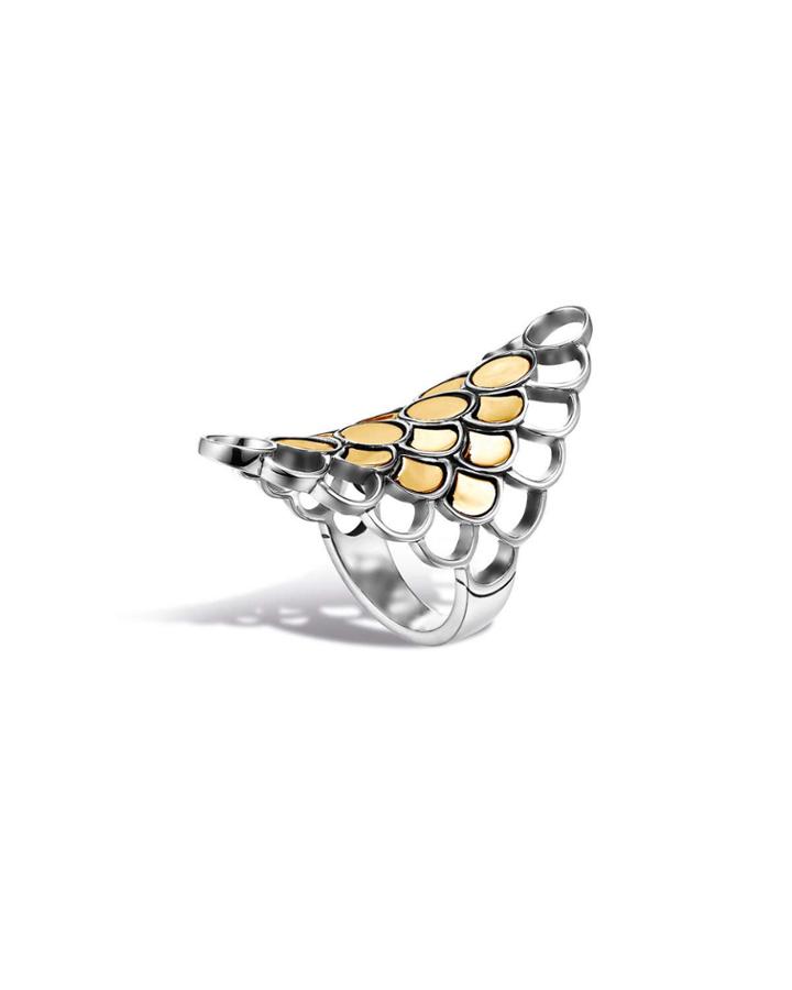 Dot Silver/gold Saddle Ring,