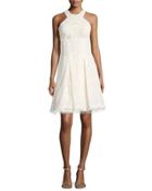 Bead-embellished Lace Cocktail Dress, Ivory