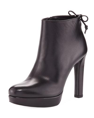 Flirt Leather Boot W/ Cutout Bow Detail