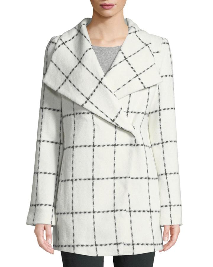 Reese Wide-collar Check Coat