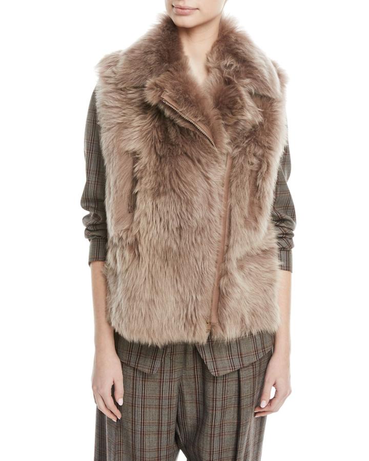 Zip-front Shearling Fur
