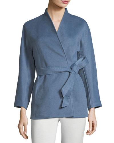 Belted Felt Cardigan Topper