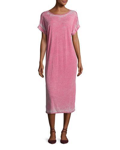 Burnout Dye Midi Shirtdress,