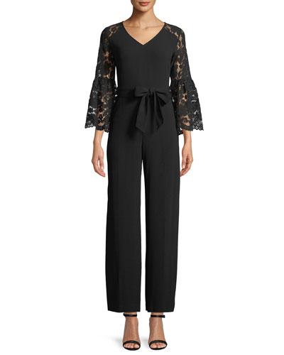 Lace Bell-sleeve Jumpsuit