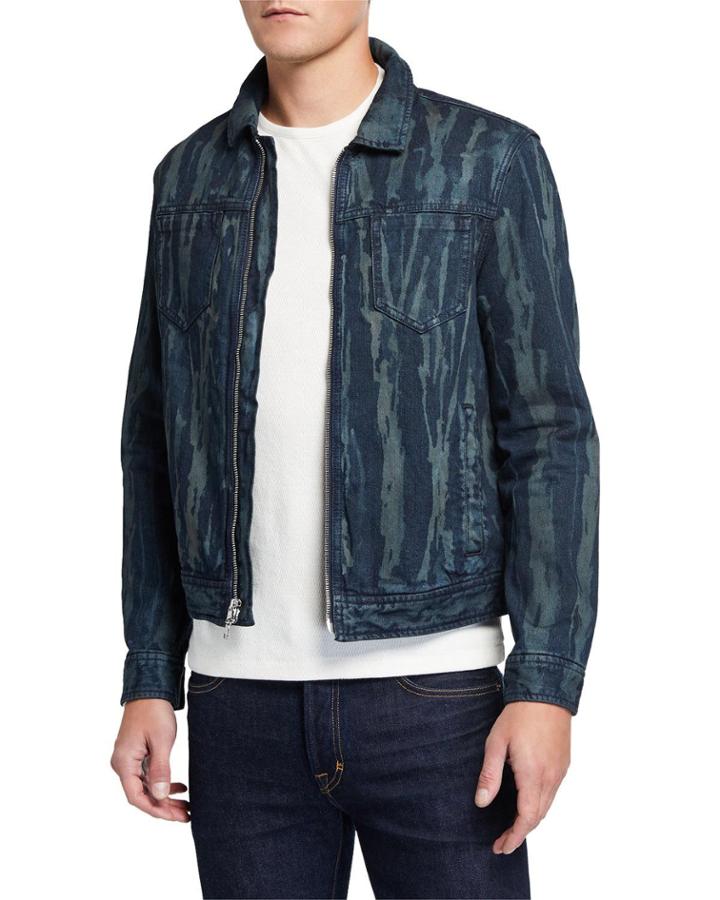 Men's Lucas Zip-front Denim Trucker Jacket