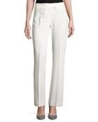 Straight-leg Crepe Suiting Pants, Ivory