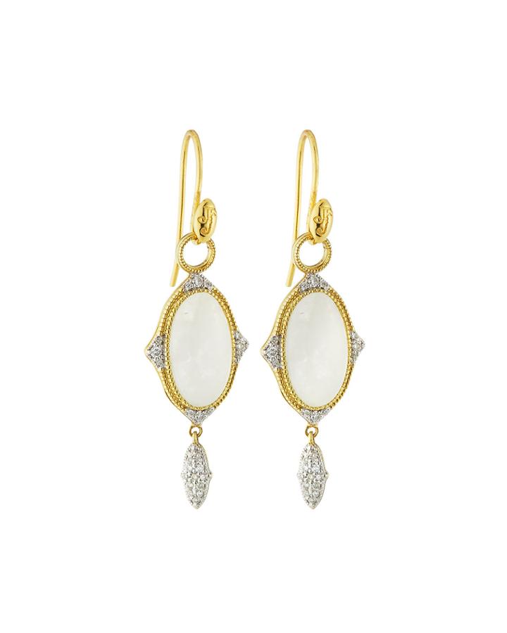 18k Moroccan Oval Drop Earrings,