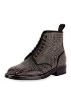 William 20 Studded Leather Combat Boot, Black