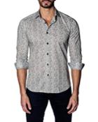 Men's Modern-fit Micro-floral Long-sleeve
