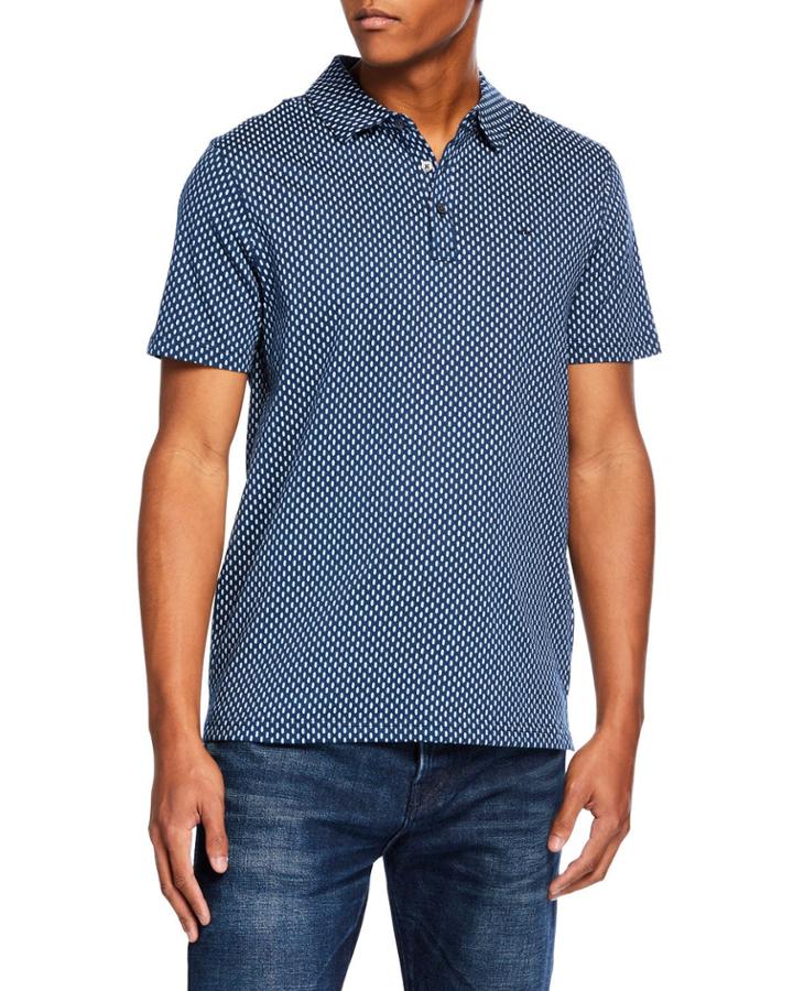 Men's Printed Cotton Polo