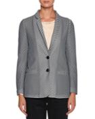 Diagonal-stripe Jersey Jacquard Two-button Jacket