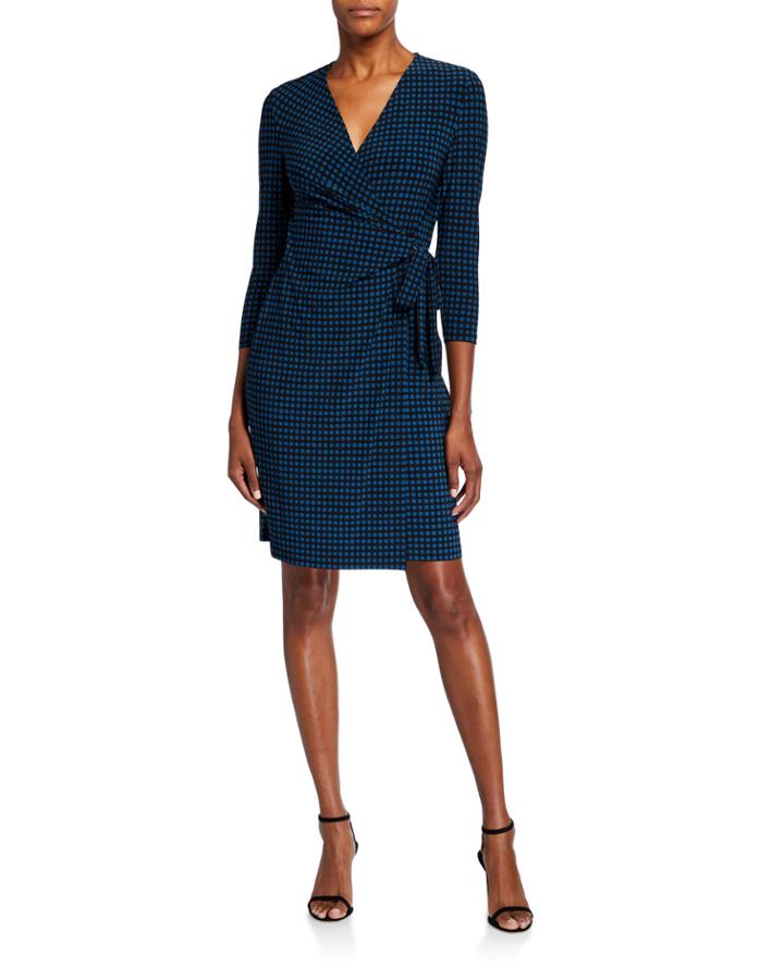 Pearly Dot Classic Wrap Dress
