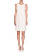 Sleeveless Piqu&eacute; A-line Dress, White