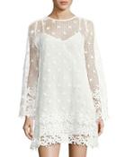 Posy Lace Long-sleeve Flared Dress