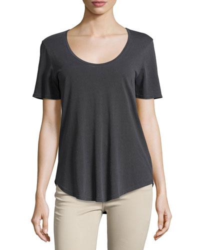 Scoop-neck Relaxed Tee, Black