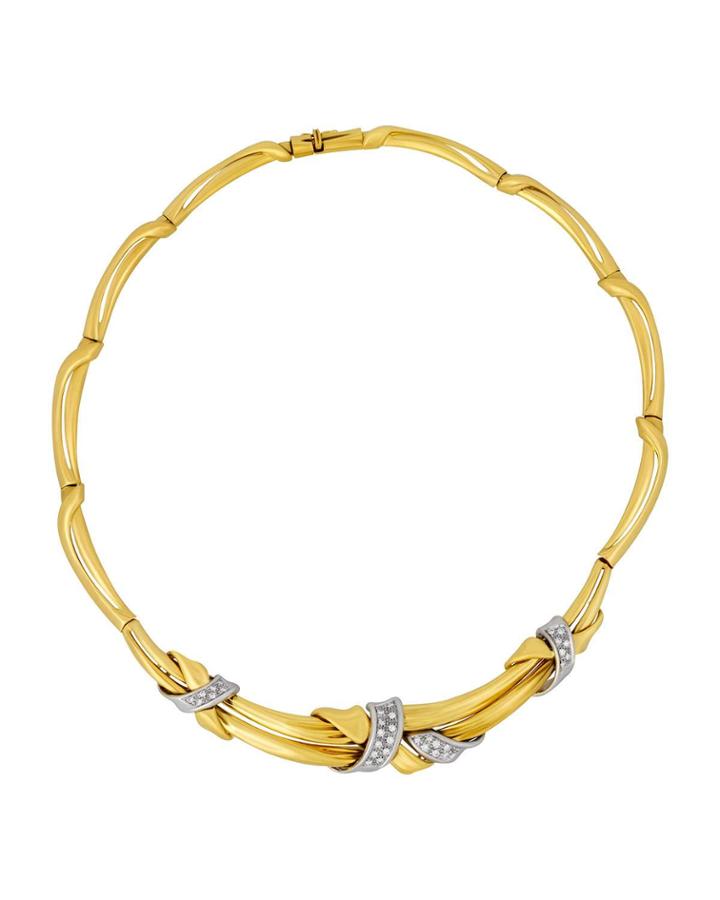18k Diamond Ribbon Necklace