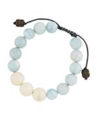 Aquamarine & White Coral Beaded Bracelet