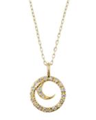 14k Round Diamond Swirl Pendant Necklace