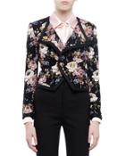 Spencer Floral-print Jacket, Beige Rose/black