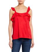 Salem Sleeveless Ruffle Flare Tank