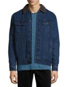 Sherpa-lined Denim Jacket, Indigo