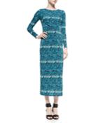 Melissa Masse Python-print Jersey Long Dress, Women's, Size: 1x, Peacock Python Pr