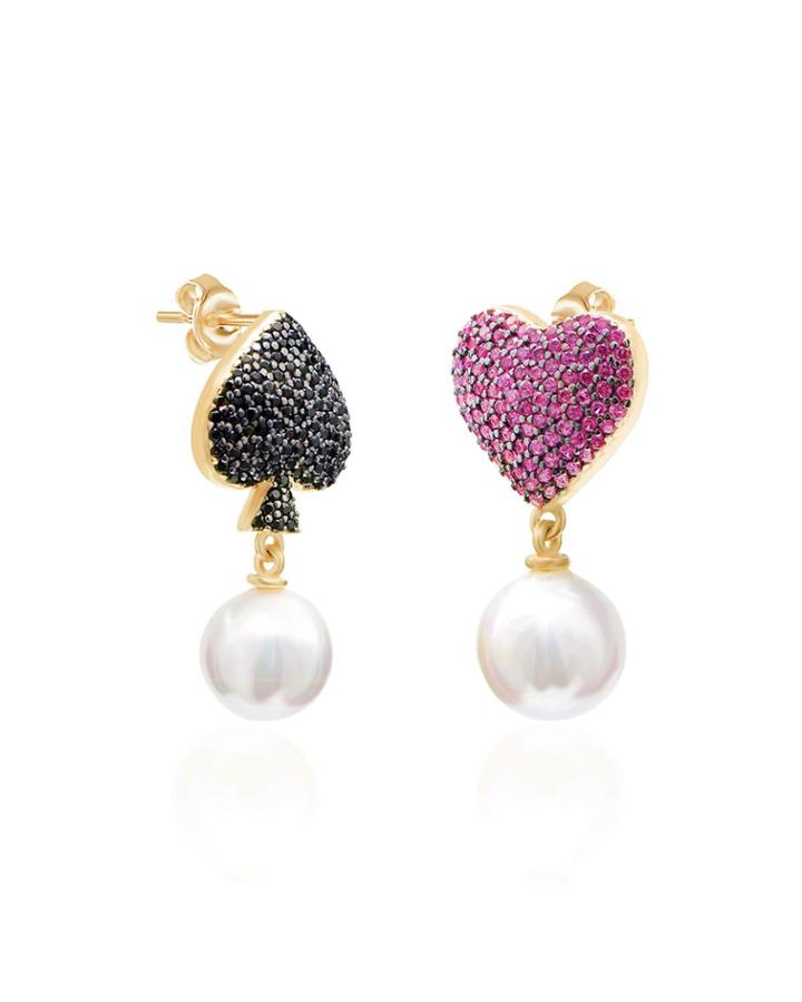 Ace Of Hearts Mismatch Earrings
