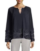 Laurie Neck-chain Embellished Knit Top