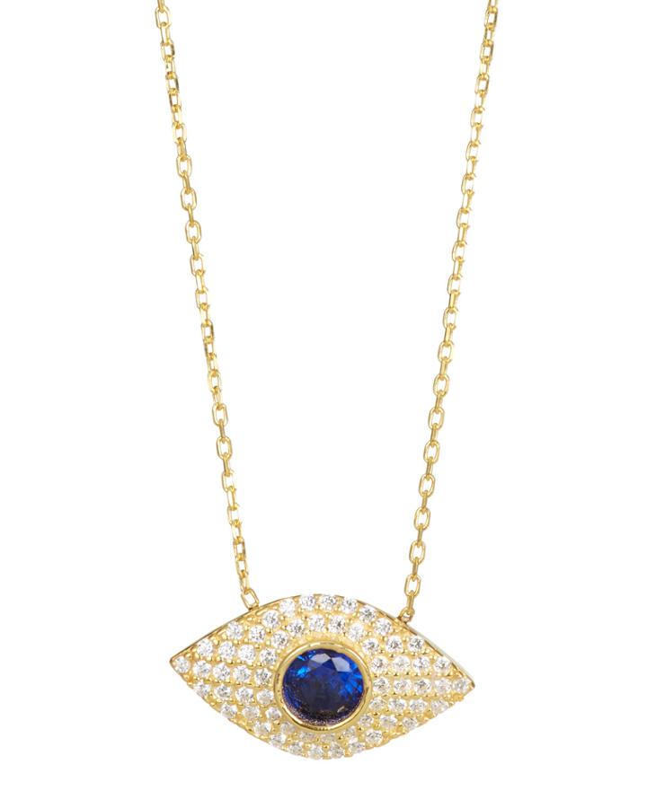 Evil Eye Pendant Necklace W/ Cubic Zirconia