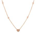 14k Rose Gold Diamond Heart Necklace