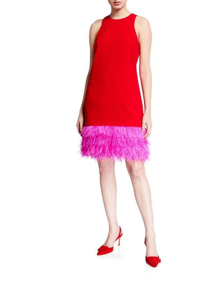 Berry Colorblock Feather-hem