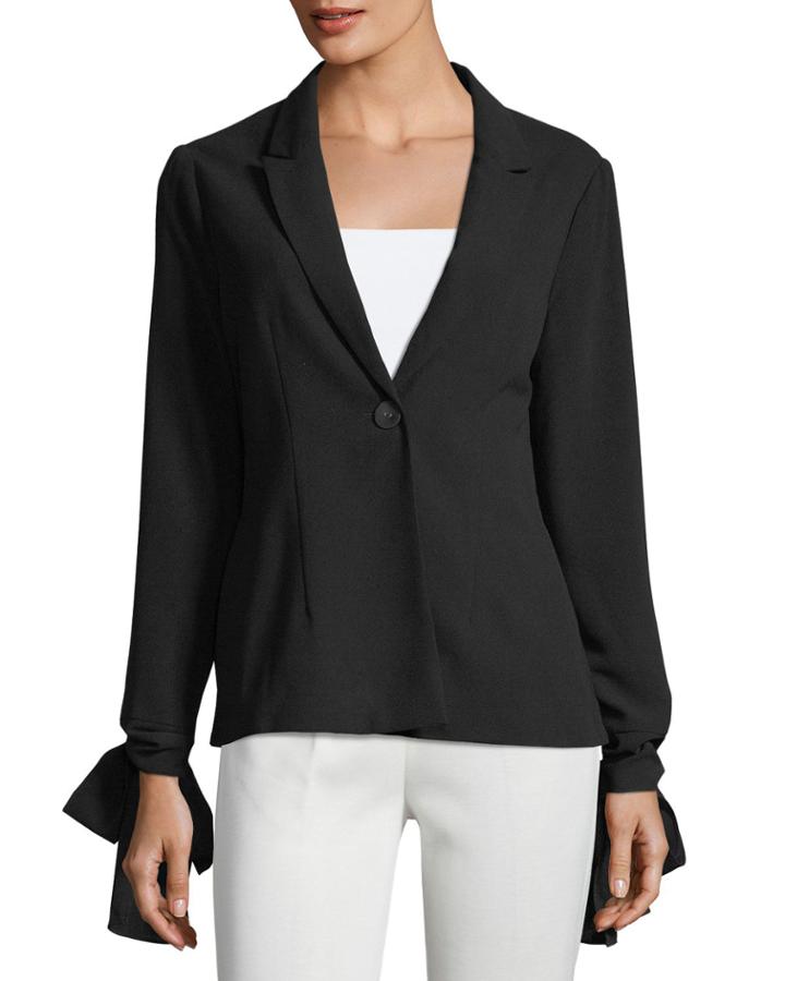 Shadow Tie-cuff Blazer, Black