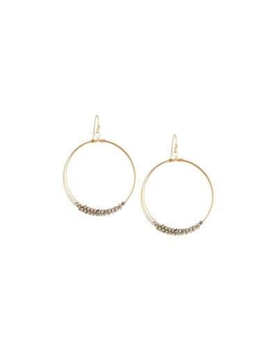 Multilayer Hematite Crystal Hoop Earrings