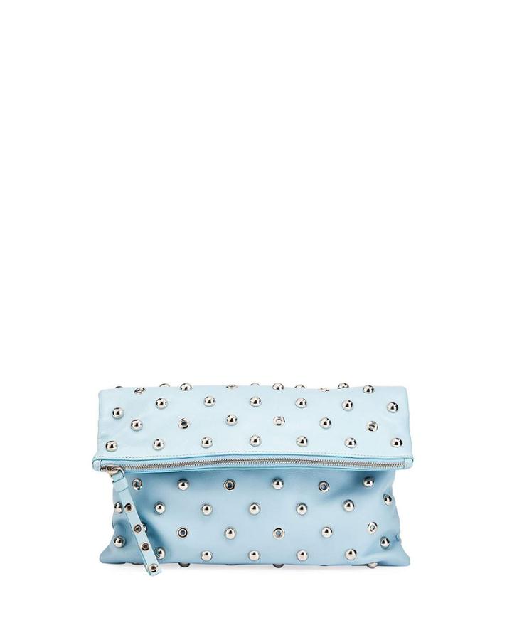 Grommet Studded Fold-over Clutch Bag