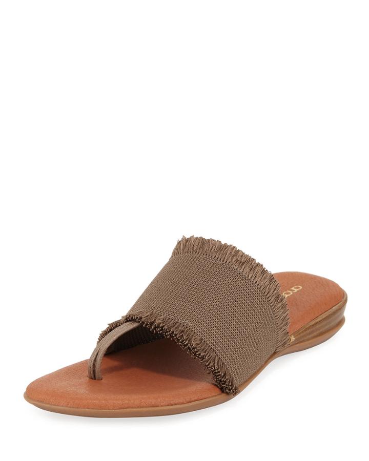 Nanette Frayed-trim Leather