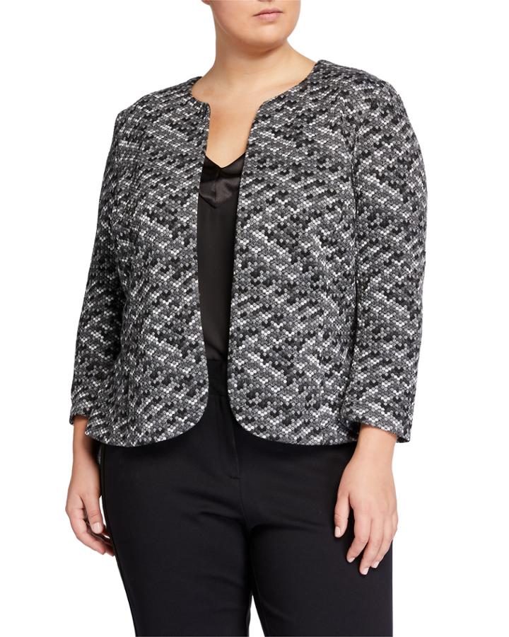Plus Size Geo Printed Tulip Jacket