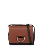 Colorblock D-ring Leather Crossbody Bag