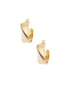 Small Vanity Expose 14k Gold & Diamond Huggie Hoop Earrings