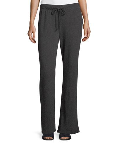 Drawstring-waist Long Knit Pants