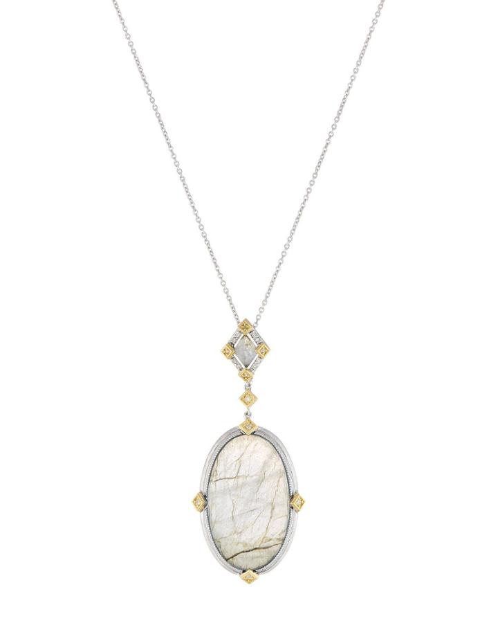 Lisse Large Oval Stone Pendant Necklace