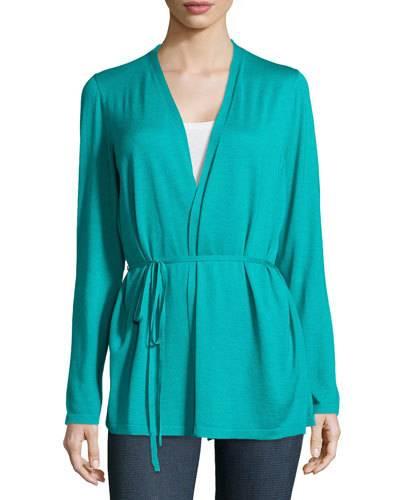 Long-sleeve Wrap Cardigan W/