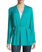 Long-sleeve Wrap Cardigan W/