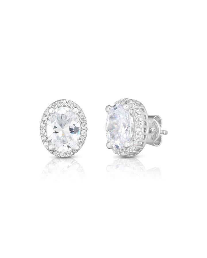Cubic Zirconia Halo Oval