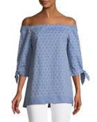 Natayla Eyelet Off-the-shoulder Blouse
