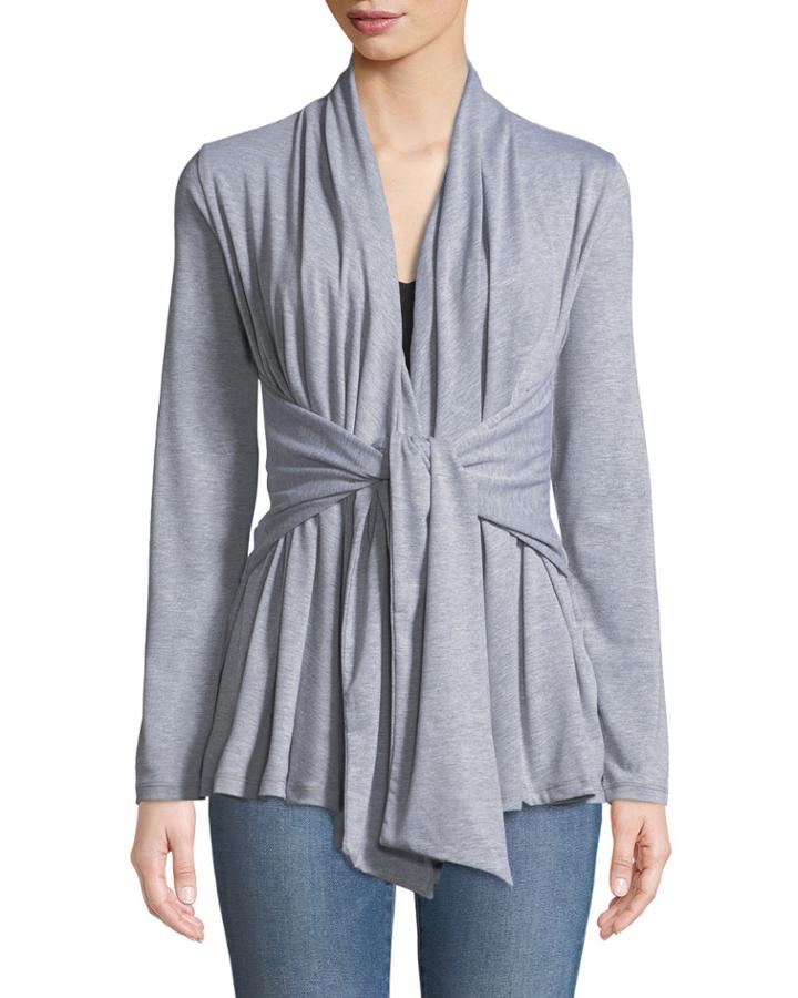 Tie-front Jersey Cardigan