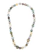 14k White Gold Multicolor Tahitian Pearl Necklace