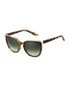 Winette Gradient Cat-eye Sunglasses, Havana