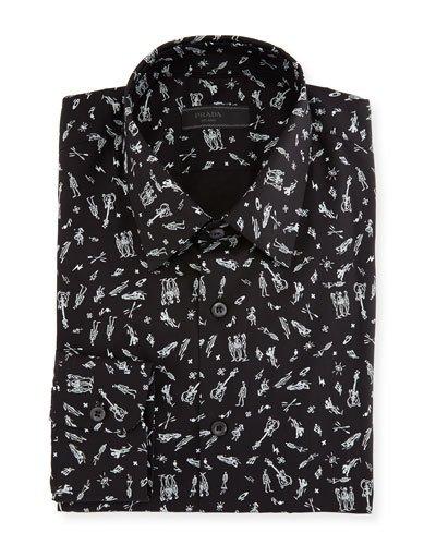 Music-print Dress