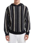 Men's Vertical Striped Pullover Hoodie