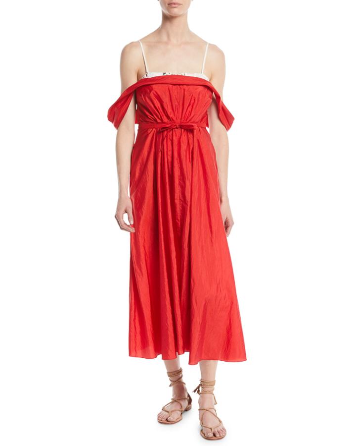 Davi Lightweight Taffeta Cocktail Dress